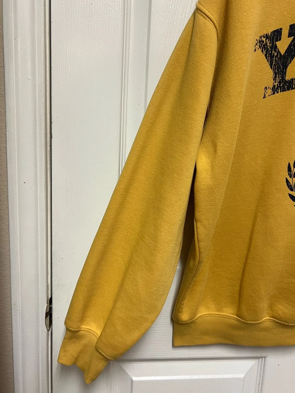 Yale University Men's Mustard Crewneck Sweatshirt